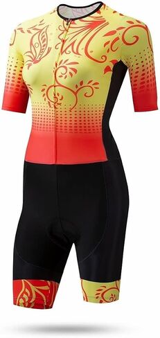 CYTSH Women's Triathlon-Suit Cycling Suit Short Sleeve One-Piece Tri-Suit - Padded Quick-Drying Slimming For Running Cycling in Saudi Arabia