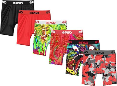 ملابس داخلية PSD للأولاد الصغار، ملابس داخلية Red Vault Boxer، 6 قطع، متعدد، M in Kuwait