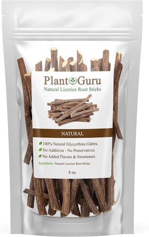 Licorice Root Chew Sticks (Mulethi) 8 oz. - Glycyrrhiza Glabra - Yashimadhu Dried Whole Natural Root from Turkey - Premium Herbal Botanical in Saudi Arabia