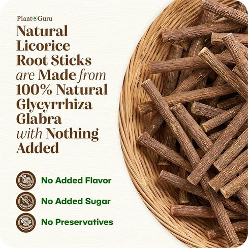 Licorice Root Chew Sticks (Mulethi) 8 oz. - Glycyrrhiza Glabra - Yashimadhu Dried Whole Natural Root from Turkey - Premium Herbal Botanical in Saudi Arabia