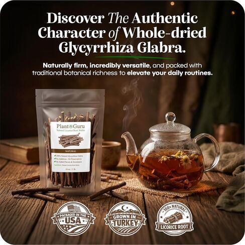 Licorice Root Chew Sticks (Mulethi) 8 oz. - Glycyrrhiza Glabra - Yashimadhu Dried Whole Natural Root from Turkey - Premium Herbal Botanical in Saudi Arabia
