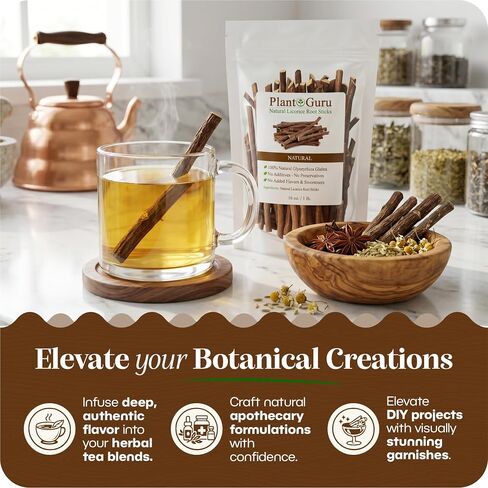 Licorice Root Chew Sticks (Mulethi) 8 oz. - Glycyrrhiza Glabra - Yashimadhu Dried Whole Natural Root from Turkey - Premium Herbal Botanical in Saudi Arabia