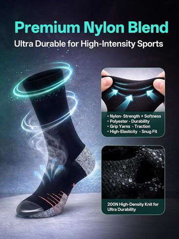 Toe Protection Dual Anti Slip Crew Socks, Anti Blister Cushioned Athletic Socks, Breathable Moisture Wicking for Soccer Running Basketball Hiking Cycling for Men Women in Saudi Arabia