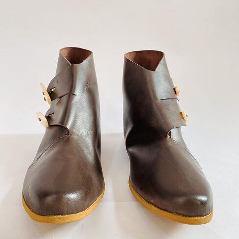 AnNafi® Viking Shoes | Roman Boot Double Toggle Boots | Medieval Viking SCA LARP Renaissance Fairs &Cosplay Footware BROWN (SIZE 14) in Kuwait