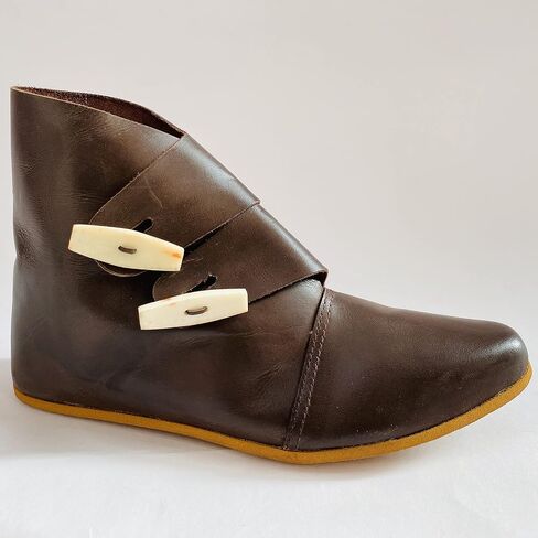 AnNafi® Viking Shoes | Roman Boot Double Toggle Boots | Medieval Viking SCA LARP Renaissance Fairs &Cosplay Footware BROWN (SIZE 14) in Kuwait