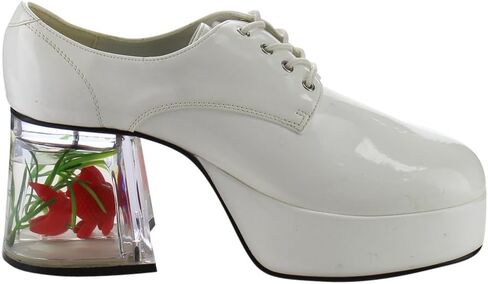 Pleaser PIMP-02, Wht Pat Men' Platform W/Floating Fish, 3 1/2" - Wht Pat in Saudi Arabia