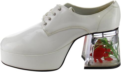 Pleaser PIMP-02, Wht Pat Men' Platform W/Floating Fish, 3 1/2" - Wht Pat in Saudi Arabia