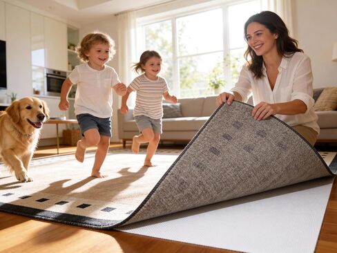 Mayhawk Non-Slip Rug Gripper Pad: Vacuum Tech for Stronger Grip, Adhesive and Residue-Free Silicone, Safe for Hardwood Tile & LVP, BPA-Free, Machine Washable, Odorless Tear-Resistant, 2x3 Ft Thin in Kuwait