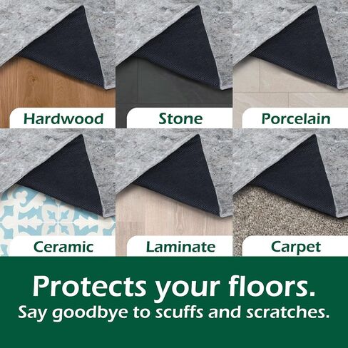 GATORGRIP Non-Slip Rug Pad, 2x8 Runner, 0.25 inch, Felt Cushion with Real Rubber Backing, Made in the USA, Great for Wood, Stone, Porcelain and Ceramic Tile, or Laminate in Saudi Arabia