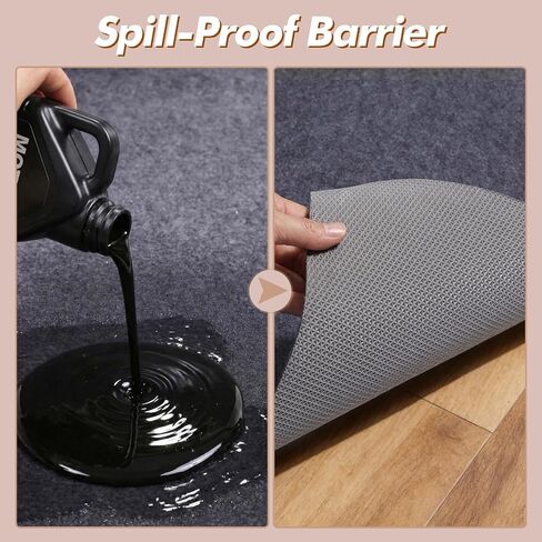 Non-Slip Rug Pad 6' x 9' – Felt & Rubber Underlay in Dark Gray, Waterproof & Grippy for Hardwood, Tile, Laminate Floors, Prevents Slipping & Bunching in Saudi Arabia