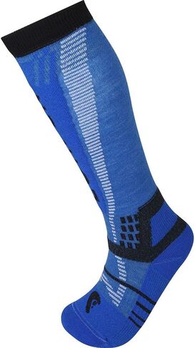 Lorpen T3 Kid's Ski Light Eco Sock, Great for Winter Sports, Eco-Friendly & Sustainable, Tall and Cushioned, Blue, Size Medium in Kuwait