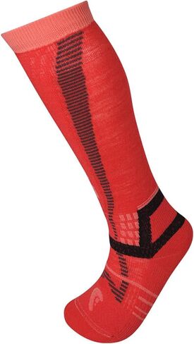 Lorpen T3 Kid's Ski Light Eco Sock, Great for Winter Sports, Eco-Friendly & Sustainable, Tall and Cushioned, Red, Size Large in Kuwait