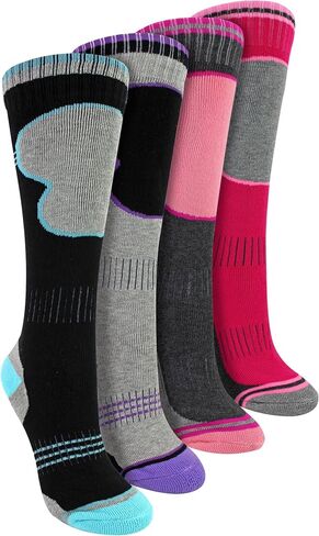 4 Pack Girls Ski Socks | Sock Snob | Thick Thermal Winter Socks for Kids in Saudi Arabia