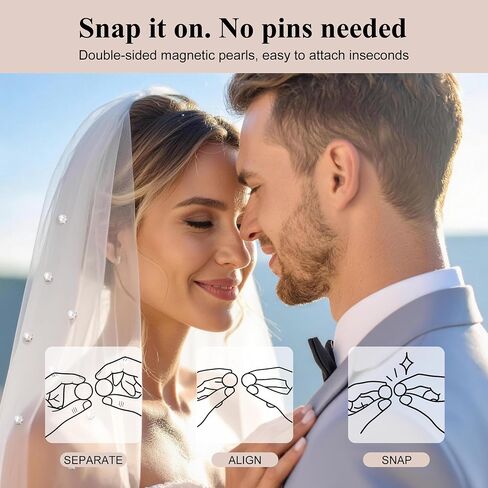 20 Pairs Magnetic Pearl Veil Weights, Double-Sided Invisible Veil and Dress Weights for Bridal Wedding, Strong Hold No-Sew Skirt Hem Magnets with Non-Damaging Electroplated Base for Brides in Saudi Arabia