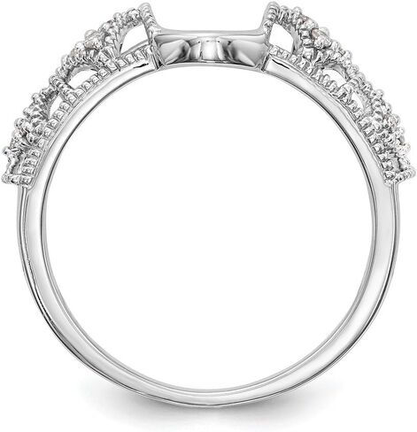 Solid 14K White Gold Engagement Diamond Wrap Wedding Ring Band Guard Enhancer (.104 cttw.) in Kuwait