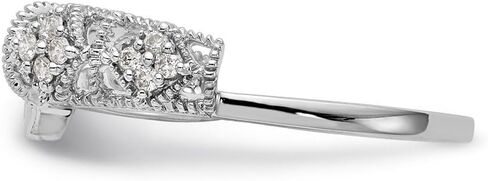 Solid 14K White Gold Engagement Diamond Wrap Wedding Ring Band Guard Enhancer (.104 cttw.) in Kuwait