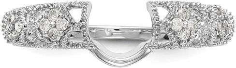 Solid 14K White Gold Engagement Diamond Wrap Wedding Ring Band Guard Enhancer (.104 cttw.) in Kuwait