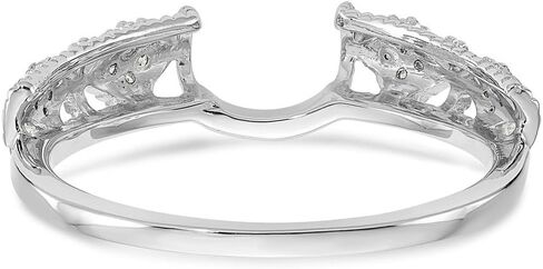 Solid 14K White Gold Engagement Diamond Wrap Wedding Ring Band Guard Enhancer (.104 cttw.) in Kuwait