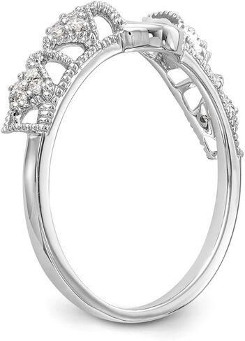 Solid 14K White Gold Engagement Diamond Wrap Wedding Ring Band Guard Enhancer (.104 cttw.) in Kuwait