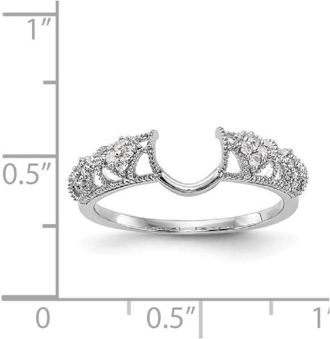 Solid 14K White Gold Engagement Diamond Wrap Wedding Ring Band Guard Enhancer (.104 cttw.) in Kuwait