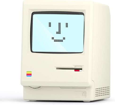 UNEEDE Maclock Retro Desk Clock, 1984 W-8 Computer Inspired Pixel Display Rechargeable Desk Clock, Multi-Alarm, Calendar, Temperature, Dimmable, Unique Retro Tech Gift for Office Bedroom Night Light in Saudi Arabia