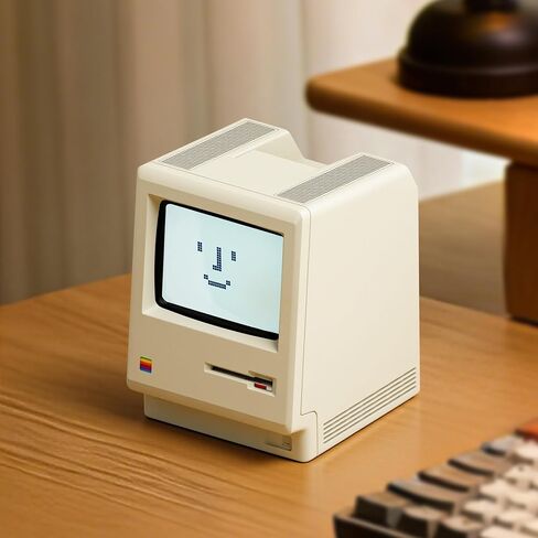 UNEEDE Maclock Retro Desk Clock, 1984 W-8 Computer Inspired Pixel Display Rechargeable Desk Clock, Multi-Alarm, Calendar, Temperature, Dimmable, Unique Retro Tech Gift for Office Bedroom Night Light in Saudi Arabia