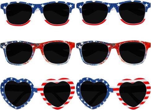 American Flag Sunglasses - UV Protective Patriotic Eyewear for Men & Women - Stylish Lightweight Frame Sunglasses for 4th of July Party Celebrations Independence Day Liberty Red White & Blue Design in Saudi Arabia