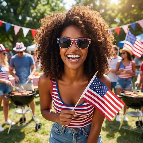 4 Pack American Flag Sunglasses, 4th of July Sun Glasses for Adults Men Women, Independence Day Patriotic Glasses, USA Sunglasses UV Protection Bulk for Parade Party Supplies in Saudi Arabia