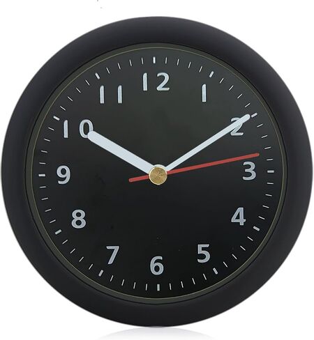 6inch Silent Waterproof Bathroom Clock Shower Clock with Suction Cup Non-Ticking Prevent Mist Wallclock Battery Operated Garden Wall Clock for Bathroom Kitchen Patio Pool (Solid White) in Saudi Arabia