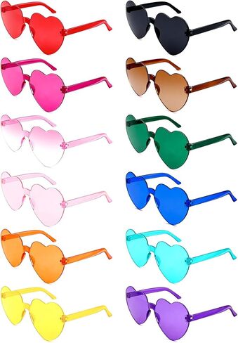 12/20 Pairs Heart Sunglasses for Women, Fun Rainbow Glasses Bulk for Wedding Bachelorette Pride Month Party Favors in Kuwait