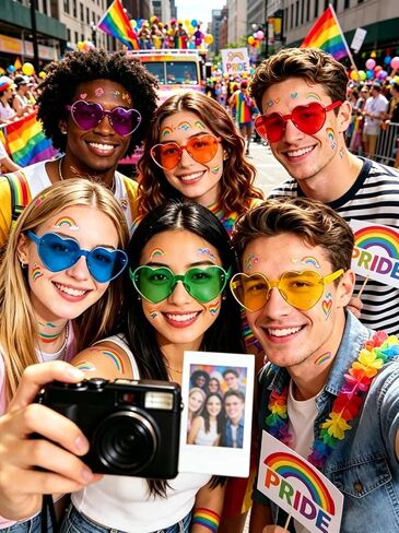 12/20 Pairs Heart Sunglasses for Women, Fun Rainbow Glasses Bulk for Wedding Bachelorette Pride Month Party Favors in Kuwait