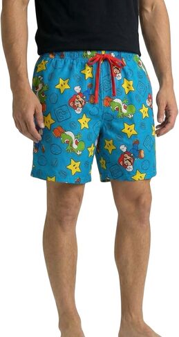 Nintendo Mens Super Mario Print Lounge Pajama Shorts Multicolor in Kuwait
