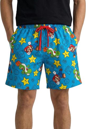 Nintendo Mens Super Mario Print Lounge Pajama Shorts Multicolor in Kuwait