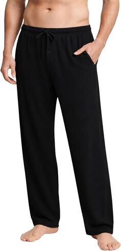 Men's Lightweight Pajama Pants with Pockets and Fly Opening, Soft Comfy Lounge Sleep Pants 27" Inseam in Saudi Arabia