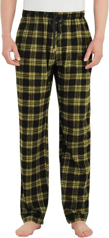 Idtswch Tall Mens Pajamas Pants 32/34/36/38 Long Inseam Plaid Lounge Pants Sleepwear Bottoms in Kuwait