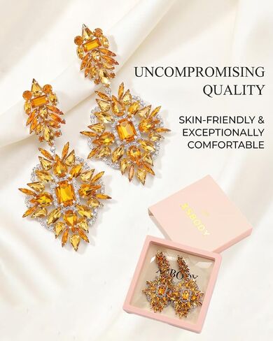 Formal Oversized Earrings for Women Dangling Trendy Large Rhinestone Chandelier Earrings Costume Jewelry in Saudi Arabia