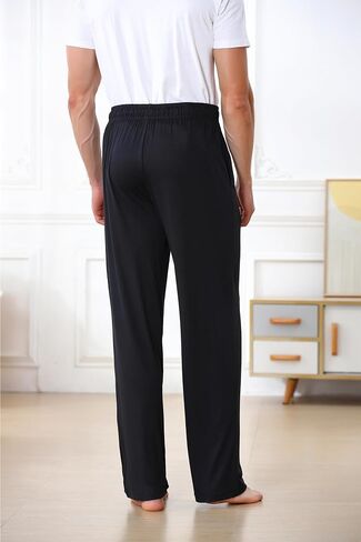Men's Pajama Pants Soft Jogger Sleep Pants Lounge Pants with Pockets Adjustable Drawstring Casual Sleepwear for All Seasons in Saudi Arabia