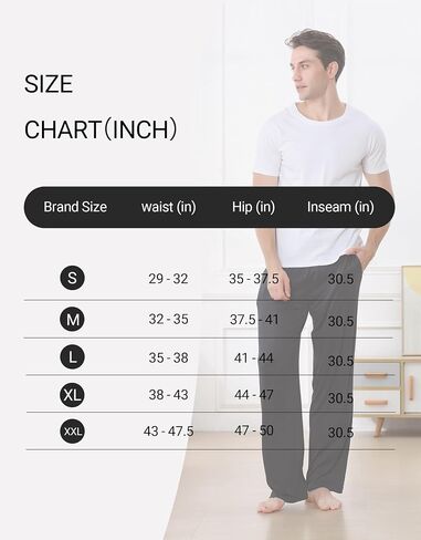 Men's Pajama Pants Soft Jogger Sleep Pants Lounge Pants with Pockets Adjustable Drawstring Casual Sleepwear for All Seasons in Saudi Arabia
