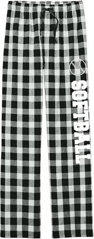 Softball Team District Plaid Flannel Pajama Pants Spirit Wear in Kuwait