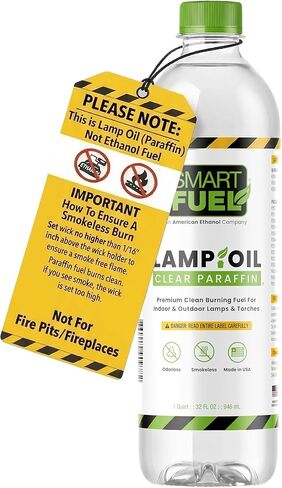 Smart Fuel Paraffin Lamp Oil - Clear and Smooth Burn, Smokeless, Odorless Torch Fuel - Ideal for Elegant Indoor Ambiance and Vibrant Outdoor Gatherings - 32 fl oz in Saudi Arabia