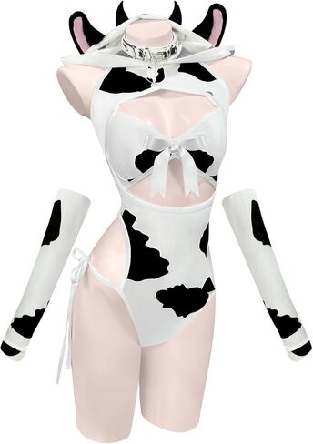 KORURACLUB Cow Cosplay lingerie Cow Print lingerie anime Kawaii lingerie cow onesie Cow Costume in Saudi Arabia
