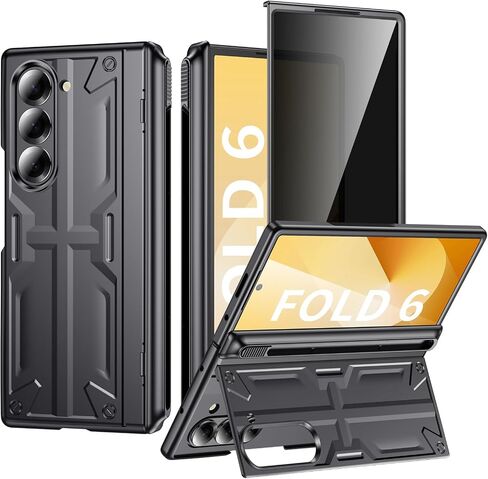 حافظة Kaiiecal لهاتف Galaxy Z Fold 5 مع واقي شاشة [مناسبة لـ Magsafe] [حامل قلم S مدمج ومسند] [حماية المفصلات] غطاء هاتف مضاد للصدمات لهاتف Samsung Galaxy Z Fold5، أسود للخصوصية in Kuwait