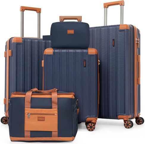 Luggage Sets 5 Piece Suitcase with Wheels，ABS Hard Case Luggage with Detachable Spinner Wheels，Carry on Luggage Set with TSA Lock （20/24/28 Inch） in Saudi Arabia