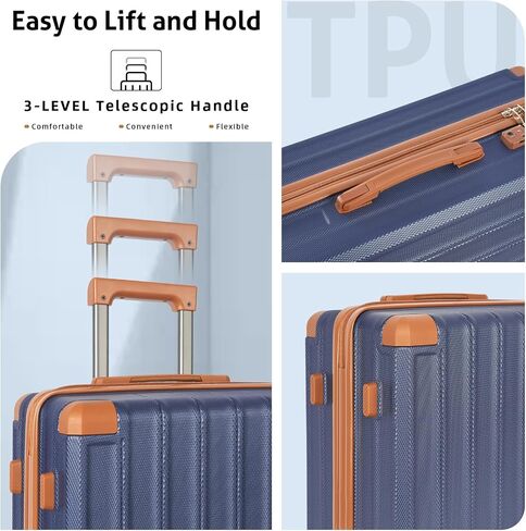 Luggage Sets 5 Piece Suitcase with Wheels，ABS Hard Case Luggage with Detachable Spinner Wheels，Carry on Luggage Set with TSA Lock （20/24/28 Inch） in Saudi Arabia