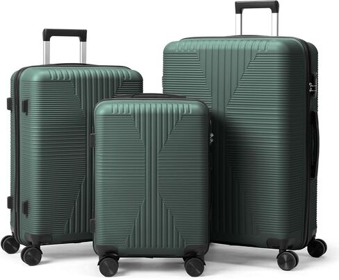 3 Piece Luggage Set, Lightweight PP Hardshell Suitcase with Spinner Wheels & Built-in Lock, Durable Travel Bag Set for Business & Vacation (20"/24"/28", White) in Saudi Arabia