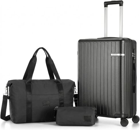 Hoteel Luggage Sets 6 Piece ABS+PC Hardside, 4-Year Warranty, Luggage Set with Spinner Wheels, TSA Lock, Lightweight Carry on Luggage, 16"/20"/24"/28" Suitcase with Duffel & Organizer, Beige in Saudi Arabia