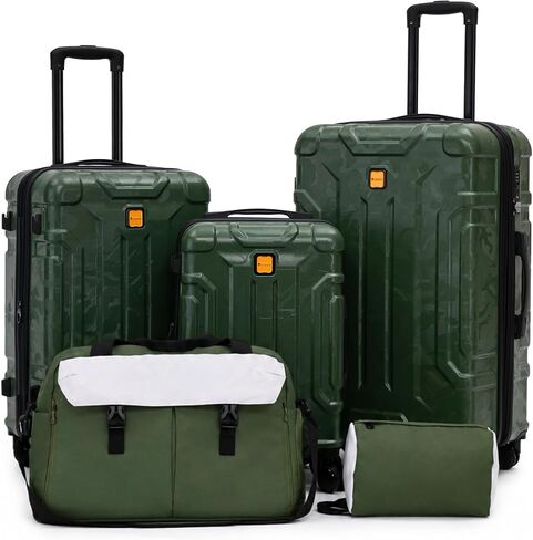 ROASMO 5 Piece Hardshell Suitcase Set, 20/24/28" 25% Expandable Luggage Set with Matching Travel Bags, 22x14x9 Airline Approved Carry On, TSA Lock, Spinner Wheels, ABS+PC (Pink&Blue) in Saudi Arabia