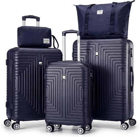 Hoteel Luggage Sets 6 Piece ABS+PC Hardside, 4-Year Warranty, Luggage Set with Spinner Wheels, TSA Lock, Lightweight Carry on Luggage, 16"/20"/24"/28" Suitcase with Duffel & Organizer, Beige in Saudi Arabia