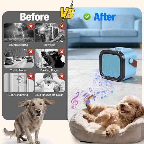 White Noise Sound Machine for Dogs, Calming Pet Anti Barking Device with Bark & Noise Detection, 20 Sounds, 7 Volume Levels, Timer, Helps Sleep & Ease Separation Anxiety, Creates Calm Space Anywhere in Kuwait