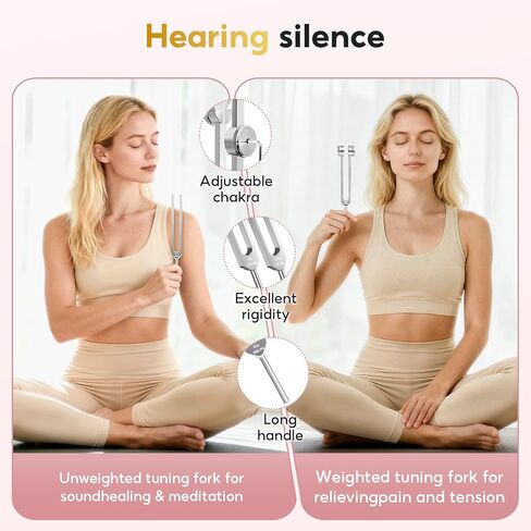 TABARO Tuning Forks for Healing Set - Includes 128HZ 136.1HZ 256HZ 384HZ Weighted & Unweighted Tuning Forks for Chakra/Sound Therapy/Yoga/Meditation/Gift/Mother's Day in Kuwait